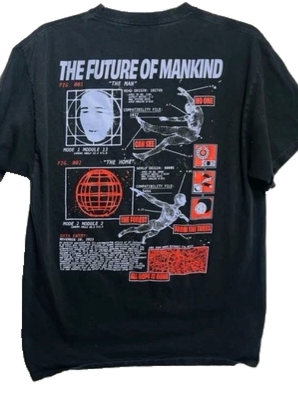 Vitriol The Future of Mankind Graphic T-Shirt Black Size Large Streetwear